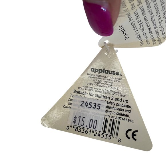 Vintage Dakin Applause White Poodle Plush Stuffed Animal Toy 8" Soft Fluffy Coll - Picture 4 of 16